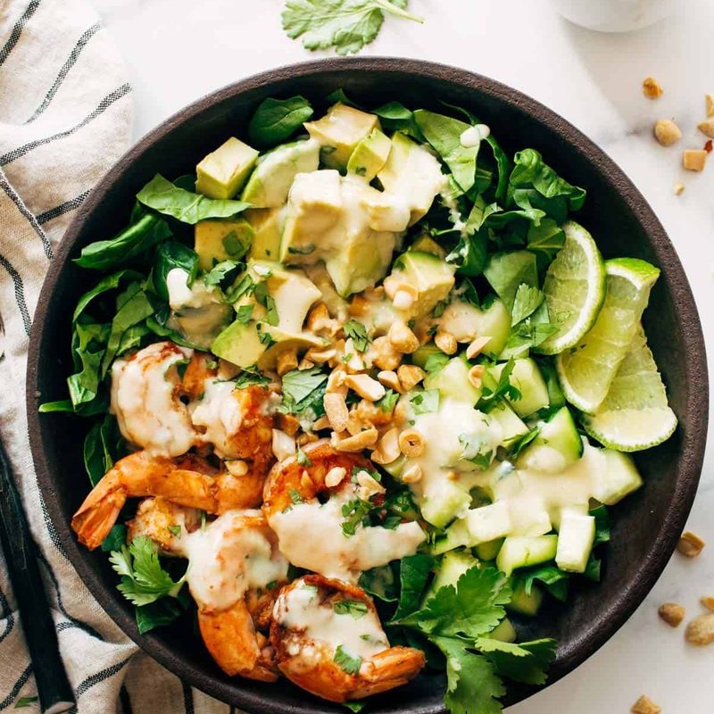 A picture of Shrimp and Avocado Salad with Miso Dressing