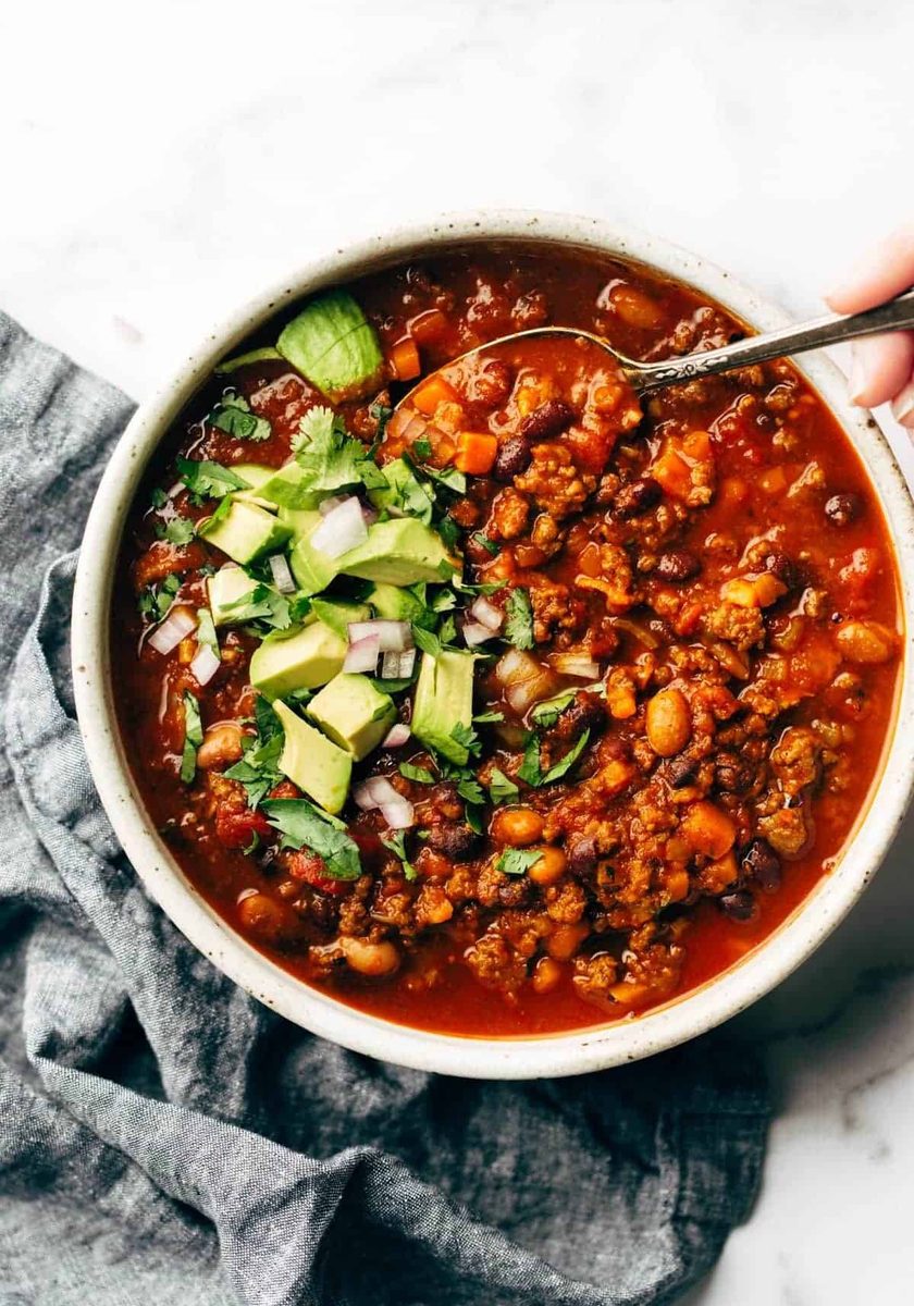 A meaty chili with beans.