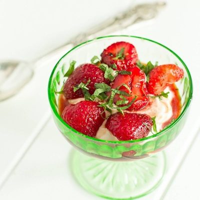 A picture of Balsamic Strawberries with Greek Yogurt